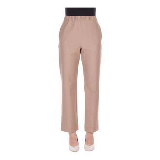 Max Mara Straight Trousers, female, Beige, Size: S Cropped Trousers