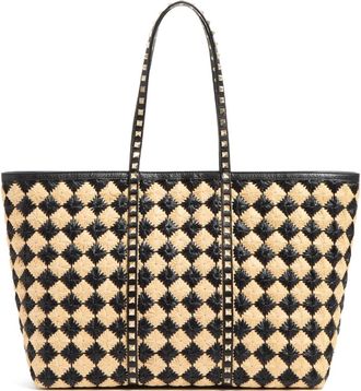 Valentino Garavani Rockstud shopper met borduurwerk - Beige