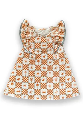 Miki Miette Ruffle Dress in Tan at Nordstrom, Size 12-18M