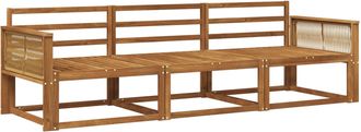 vidaXL Conjunto De Sof&aacute;s De Exterior 3 Uds. Natural Vidaxl