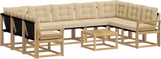 vidaXL Conjunto De Sof&aacute;s De Exterior 10 Uds. Y Beige Vidaxl