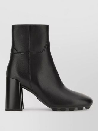 Hogan block heel ankle boots round toe