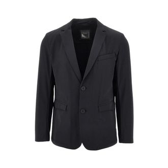 Herno Chaqueta de sarga de nailon con botonadura sencilla - Jackets - Hombre - Negro - 2XL
