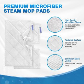 OEM Adecuado Para Las Mopas De Vapor Shark S3901 Y S3500: Kit De 6 Piezas De Almohadillas De Microfibra De Repuesto Y Accesorios Para Mopa De Vapor