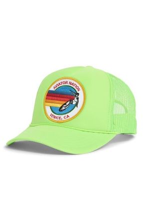 Aviator Nation Signature Trucker Hat in Neon Green at Nordstrom