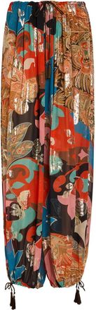 Etro Patterned Balloon-leg Silk Trousers - Multicoloured - 38 (UK6 / XS)