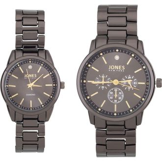 Jones New York Two-Piece Diamond Accent Bracelet Watch His & Hers Set in Black at Nordstrom Rack
