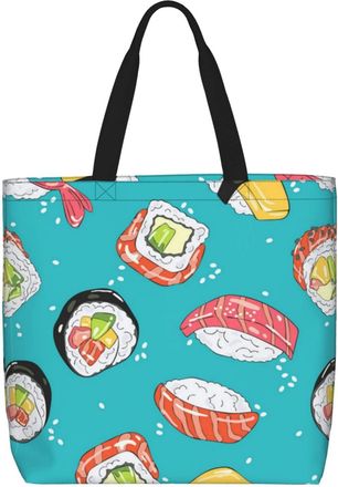 Generic Women Handbag Cuisine Sushi Roll Ramen Womens Tote Bag Large Capacity Waterproof Shopping Bags, For Gym, Holiday, Christmas, Wedding, Work