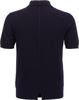 Burberry Mens Blue Wool Polo Shirt