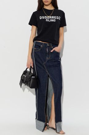 Dsquared2 T-shirt With Printed Logo, Womens, Black