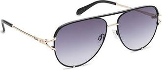 Quay High Key Twist Fashion Sunglasses Black/Black, Gunmetal Tone/Polycarbonate