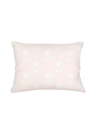 Anaya with Love Vintage Block Print Linen Dutch Euro Pillow with Down Alternative Insert in Pink at Nordstrom, Size 28X36