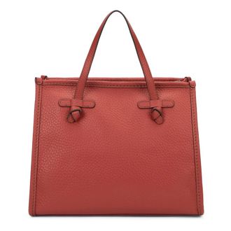 Gianni Chiarini Tote Bags, female, Red, Size: ONE SIZE Grainy Leather Handbag with Shoulder Strap