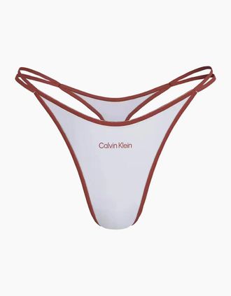 Calvin Klein Womens Retro Binding String Thong, White - Size: 18/32in