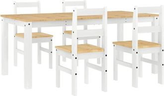 vidaXL Vidaxl - 5 Piece Dining Set Panama White Solid Wood Pine