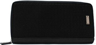 Coach Black Canvas Leather Long Wallet (Bi-Fold) (Pre-Owned)