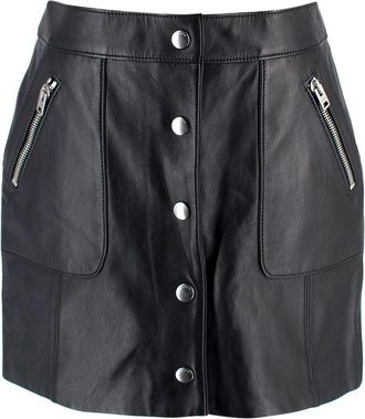 Coach Black Leather Mini Skirt Size XXS