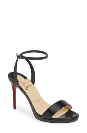 Christian Louboutin Loubi Queen Ankle Strap Sandal in Black at Nordstrom, Size 11Us
