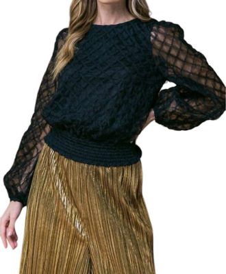Flying Tomato Textured Woven Top In Black