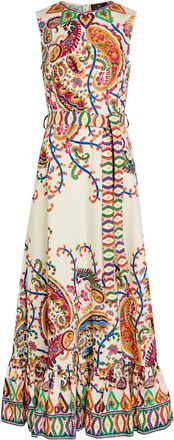 Etro Patterned Belted Cotton Maxi Dress - Multicoloured 1 - 44 (UK12 / M)