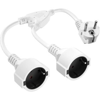 OEM Cable Alargador Doble, Cable Alargador Corto Con 2 Tomas, Adaptador De 2 Tomas, 16a/250v, Ip20, Toma M&uacute;ltiple Para El Hogar, La Oficina Y La Cocina - 
