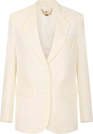 Elisabetta Franchi Dames, Jassen, Beige, Maat: XS Gabardine