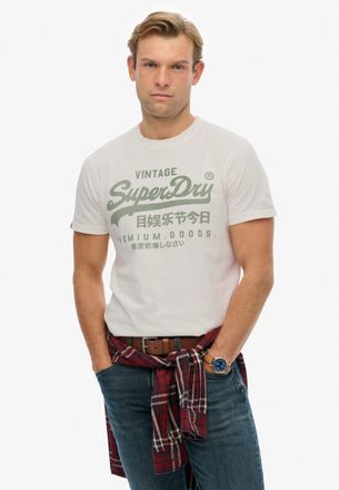 Superdry Rundhalsshirt SUPERDRY VL CLASSIC TEE, Herren, Gr. 3XL, weiss (winter wei&szlig;), Single Jersey, Obermaterial: 100% Baumwolle, bedruckt, regular fit h&uuml;ftbe