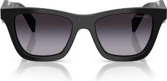 Prada 51mm Butterfly Sunglasses in Black /Grey Gradient at Nordstrom