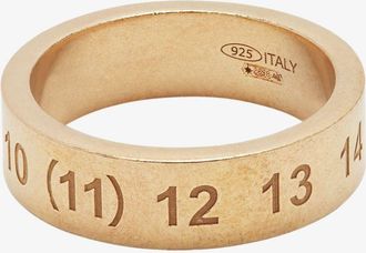 Maison Margiela Gold Tone Number Large Band Ring - Mens - Silver