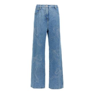Mach & Mach Crystal Ribbon Hot Fix Jeans