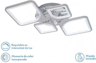 Fabrilamp Fabrilamp 172684020 Plafon 86w 3000-4000-6500k Cromo Elara 9x76x46 Cm 11610lm Regulable, Memoria Y C. Remoto