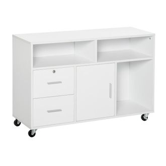 HOMCOM Mueble archivador 100x35x65 cm blanco