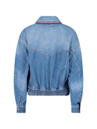 Versace Womens Jackets Blue Cotton