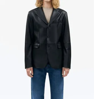 Tiger Of Sweden Jrue Leather Blazer In Black
