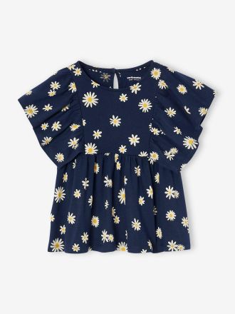 Vertbaudet M&auml;dchen Blusenshirt mit Recycling-Polyester marine