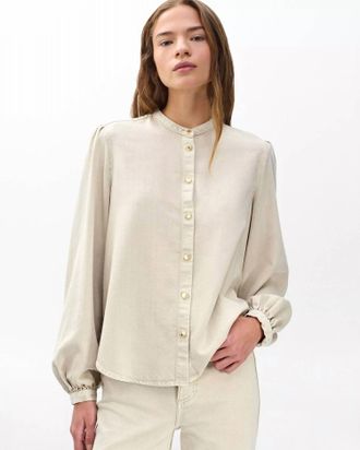 Rag & Bone Ultra Featherweight Sandra Blouse In Sandstone