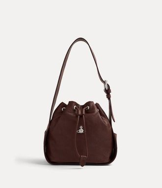 Vivienne Westwood Stacey Bucket Bag Supple Leather Chestnut