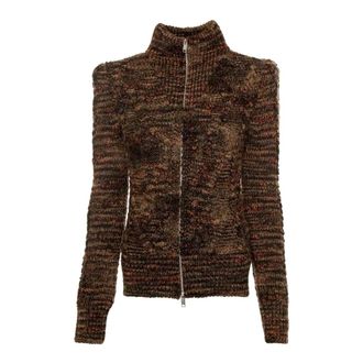 Isabel Marant Isabel Marant, Cardigans, female, Brown, Size: M Ribbed Zip-Up Cardigan