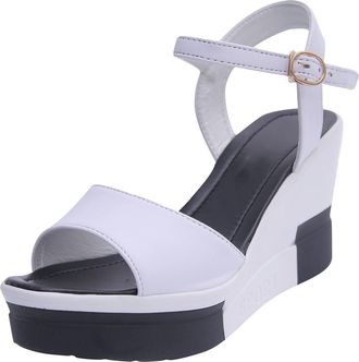 Generic Cocila Walking Sandals Women Heel Platform Fashion Versatile Mouth Breathable Slippers White, 5 Wide Fit Orthopedic For Uk WomenS Cork Sandal Shoes Pl