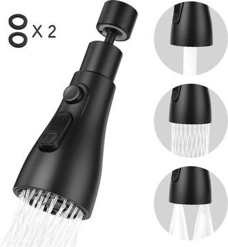 OEM Accesorio Para Grifo, Rotaci&oacute;n De 360 Grados, Grifo De Cocina G1/2-3 Posiciones, Lavado De Platos, Cabezal De Grifo Flexible, Extensi&oacute;n, Negro