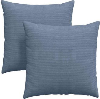 vidaXL Cojines De Sof&aacute; 2 Pcs Azul 80 X 80 Cm Tela De Pana Vidaxl