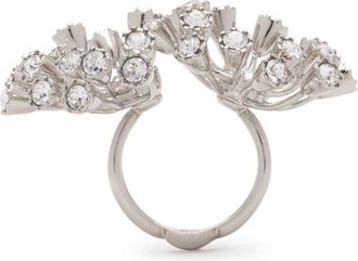 Lanvin Traviata ring - women - Brass/Crystal - 55 - Silver