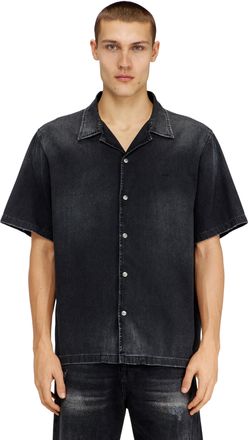 Diesel Denim short-sleeve shirt - Denim Shirts - Man - Black