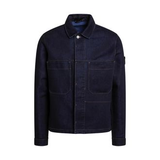 Stone Island Heren, Jassen, Blauw, Maat: L Denim