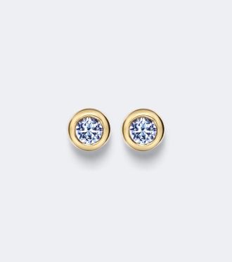 David Yurman Pav&eacute; 18kt gold earrings with tanzanites