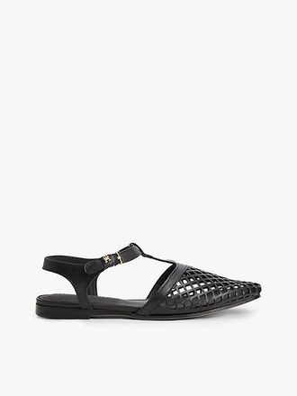 Tommy Hilfiger Cutout Leather T-Bar Buckle Sandals