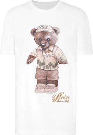 Philipp Plein Tops, Dames, Wit, M, Katoen, T-Shirt Teddy