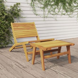 vidaXL Vidaxl - Silla De Jard&iacute;n Con Reposapi&eacute;s De Madera Maciza De Teca