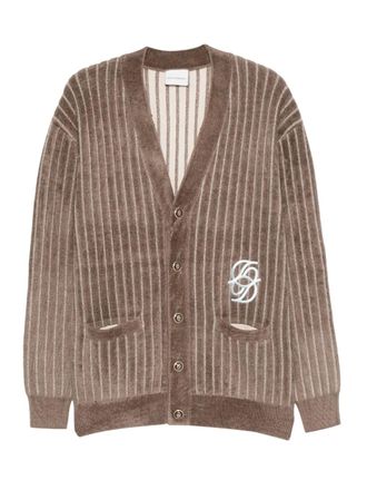 Drôle de Monsieur Cardigan a righe con ricamo - Marrone