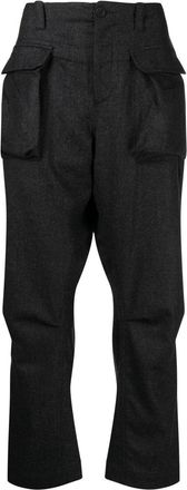 The Power for the People flap-pocket straight-leg trousers - men - Wool - L - Black